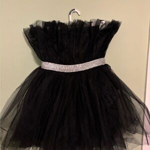 Windsor Black Dress with Glittering Silver Accents